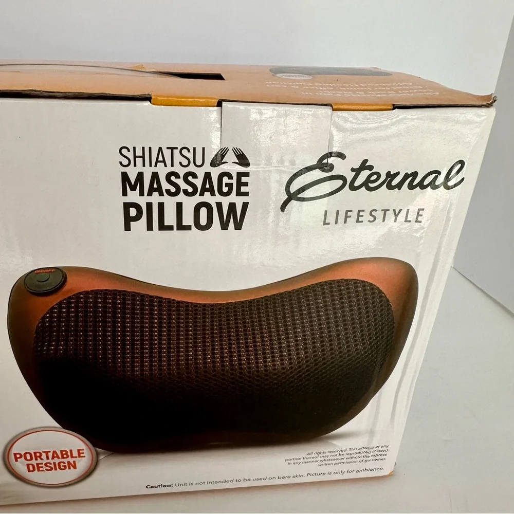 Eternal Lifestyle Shiatsu Massage Pillow Heated Neck Back Massager AC & Car